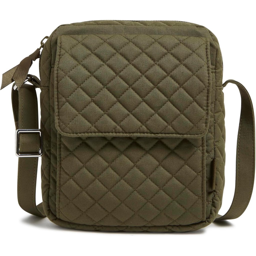 Women’s Climbing Ivy Green Cotton Crossbody Purse With Zipper & Pockets